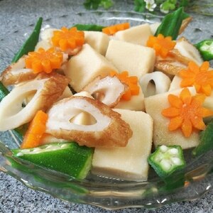 高野豆腐と竹輪の煮物